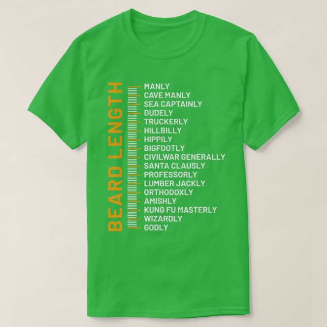 Längd på skäggarnas skäggarnas längd Linered Beard T Shirt (Design framsida)