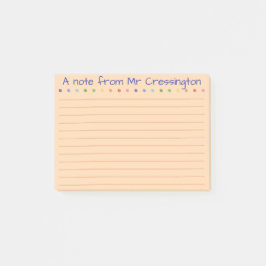 Längda Färgader för personlig Lärare Post-it Block