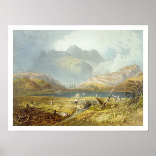 Langdale Pikes från "The English Sjö District", Poster (Framsidan)