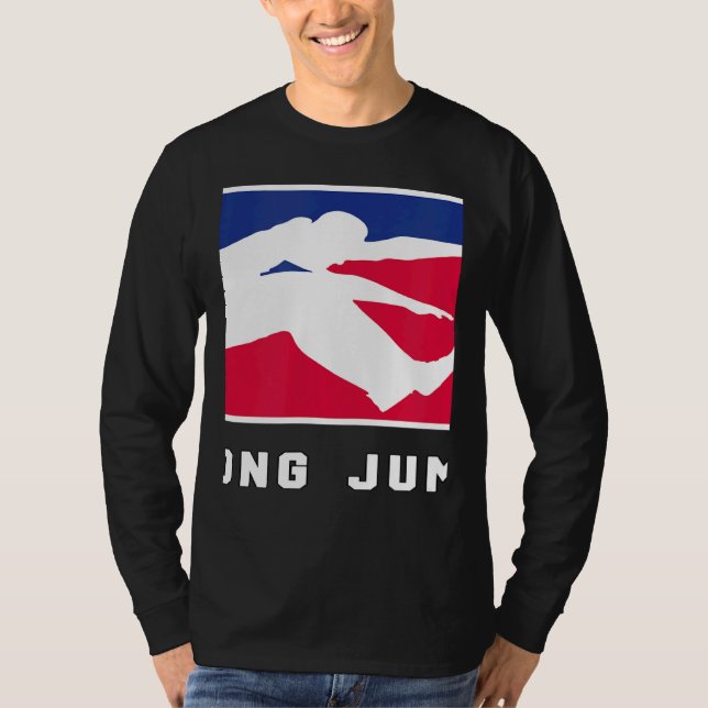 Längdhopp friidrott lång vårträning t shirt (Framsida)