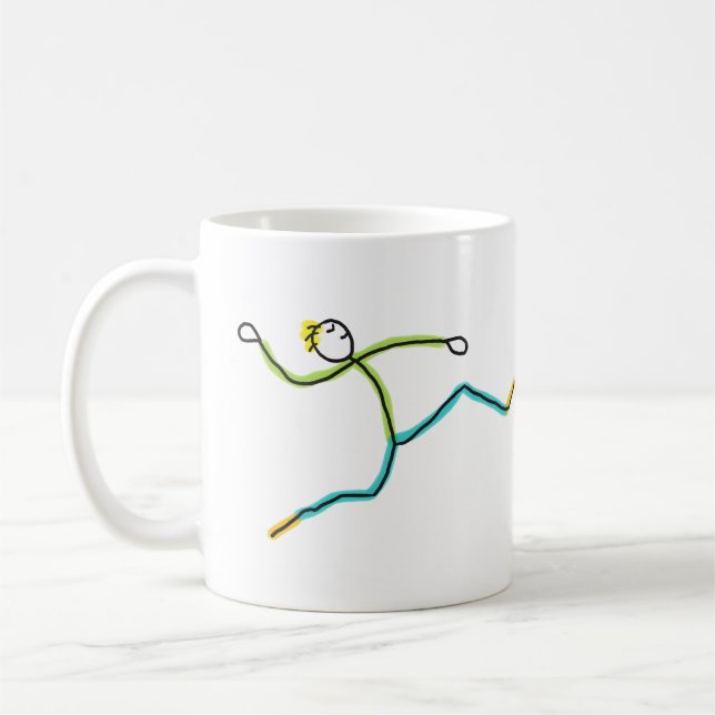 Längdhopp Stickman Kaffemugg (Vänster)
