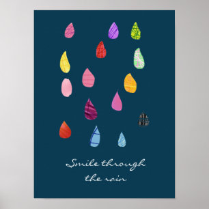 Långdifrån genom regncitatet poster
