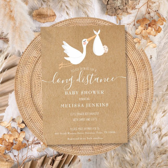 Långdistans Baby Shower Sprinkle Per Post Inbjudningar (Long Distance Baby Shower Sprinkle By Mail Invitation)