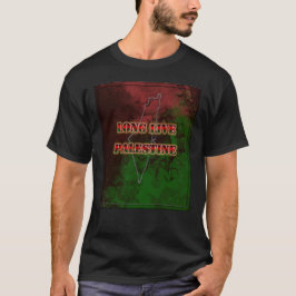 Länge levande Palestina Karta med flagga färg T Shirt