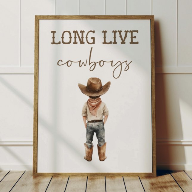 Länge Leve Cowboy Poster Kids Västra Rumsdekoratio (Skapare uppladdad)