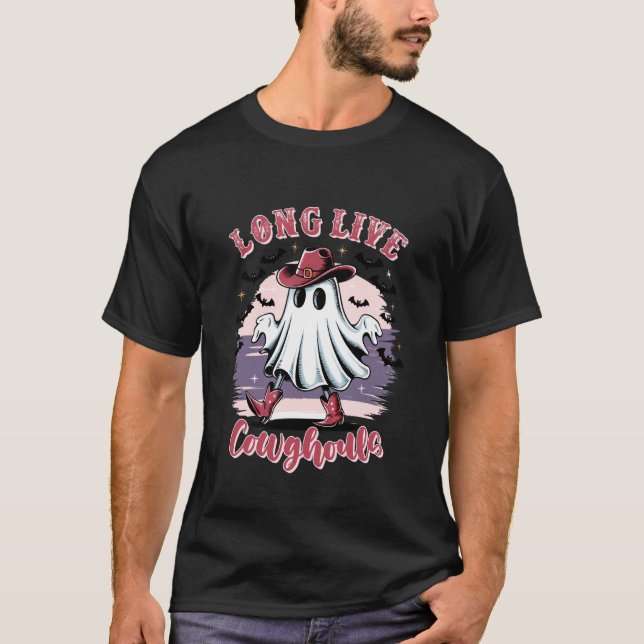 Länge Leve Cowghouls Halloween-stämning T Shirt (Framsida)