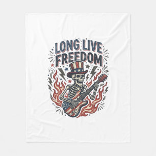 Länge leve frihet Patriotisk skelettrockertröja_ Fleecefilt