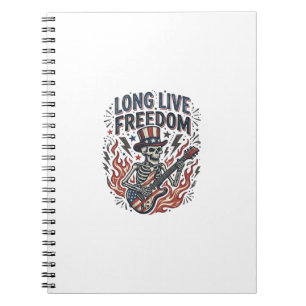 Länge leve frihetspatriotisk skelettrockertröja_ anteckningsbok