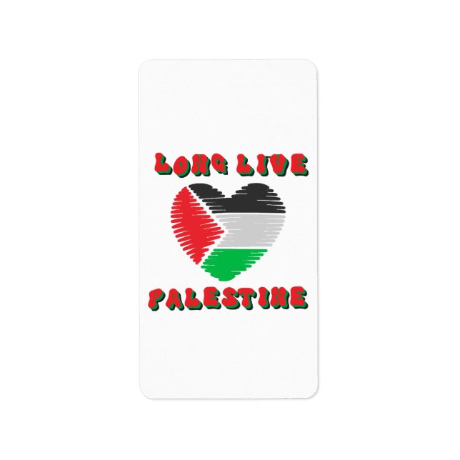 Länge leve Palestina Adressetikett (Framsidan)