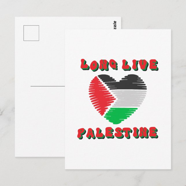 Länge leve Palestina Vykort (Fram/baksida)