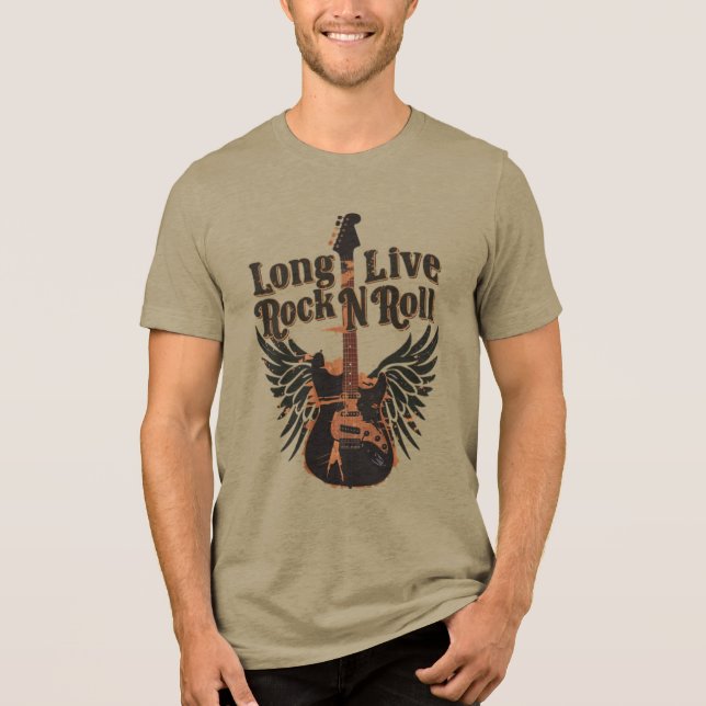 Länge leve Rock n Roll vingar Gitarr T Shirt (Framsida)