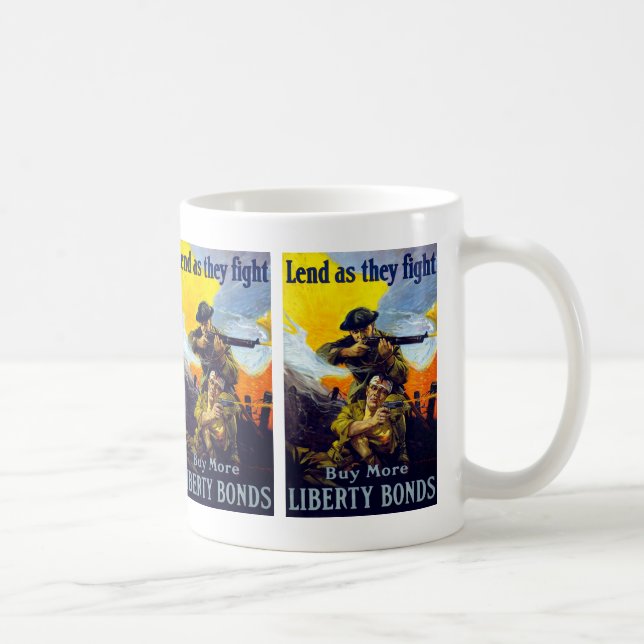 Långe medan de kämpar ~ Köp fler fria obligationer Kaffemugg (Höger)