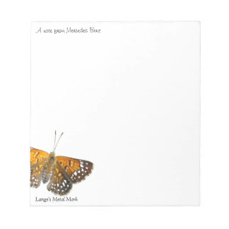 Langes Metall Mark Butterfly Photo Anteckningsbloc Anteckningsblock