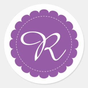 Langetterade ljusa lilor cirklar den Cursive Runt Klistermärke