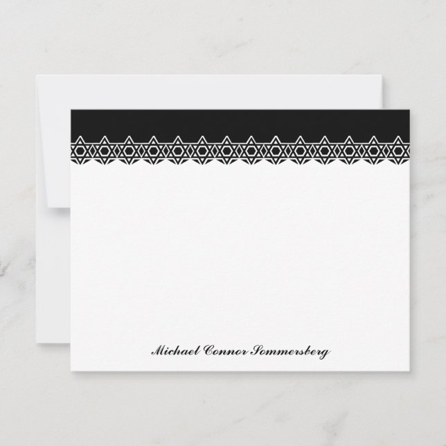 Langetterat davidsstjärnasvarttack tack kort (Framsida)