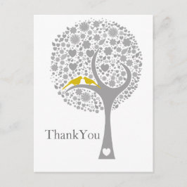 Långfåglar vid gulten stollig, mod bröllop Tack Vykort