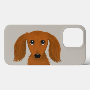 Långfärgad Red Dachshund   Cute Doxie Tecknad hund