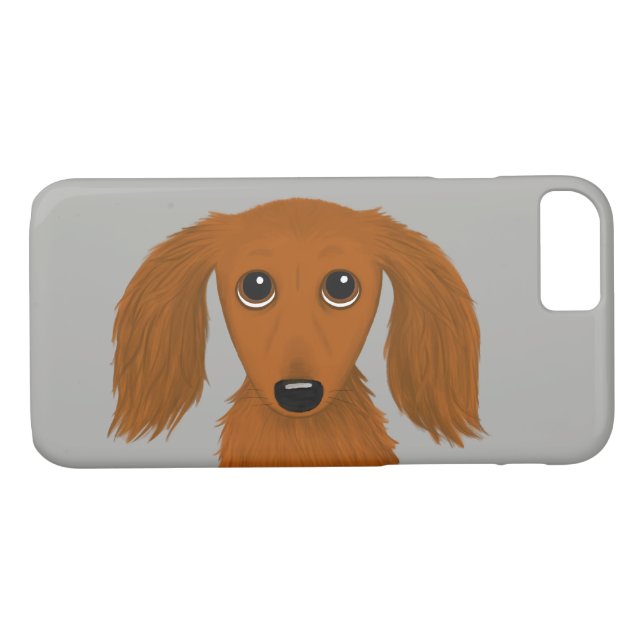 Långfärgad Red Dachshund | Cute Doxie Tecknad hund Case-Mate iPhone Skal (Baksida (horisontal))