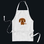 Långfärgad Red Dachshund | Cute Doxie Tecknad hund Förkläde<br><div class="desc">Cute Wiener Hund Tecknad</div>
