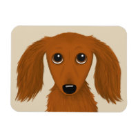 Långfärgad Red Dachshund | Cute Doxie Tecknad hund