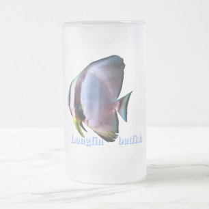 Långfenad batfisk utskuren frostat ölglas
