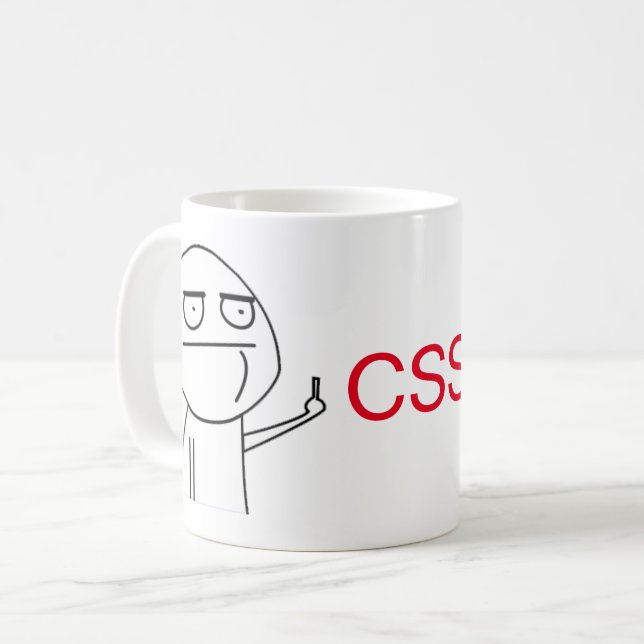 LångfingerCSS-programmerares mugg för kaffe (Framsida vänster)