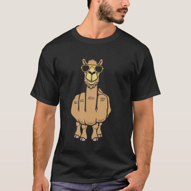 Långfingerkamel Roligt Stötande Ohyfsad Kameler An T Shirt (Framsida)