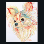 Långfristig Chihuahua Pop Art Poster<br><div class="desc">Den här poster är av en gammal hövlig kihuahua. Det är ett originellt teckning från konstnären Sång Zeock.</div>