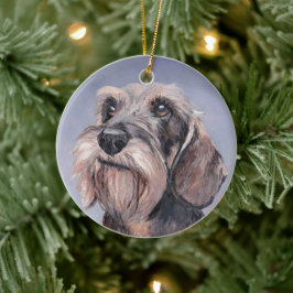 Långfristigt Dachshund Hund Art Ornament