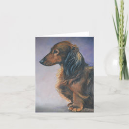 Långfristigt Dachshund Profile Hund Art Note-kort Tack Kort