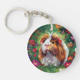 Långfristigt Guinea Gris bland blommor