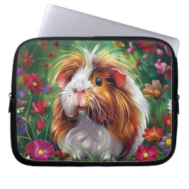 Långfristigt Guinea Gris bland brant Flowers Laptop Fodral