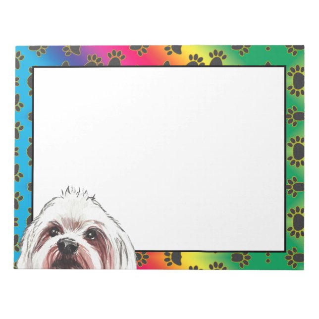 Långfristigt maltesiskt färgämne hund mönster anteckningsblock (Framsida)