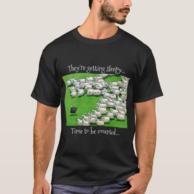 Långglödlampa: Räkna får T Shirt (Framsida)