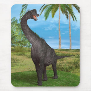 Långhalsad Dinosaurie Djungel Äventyr Musmatta