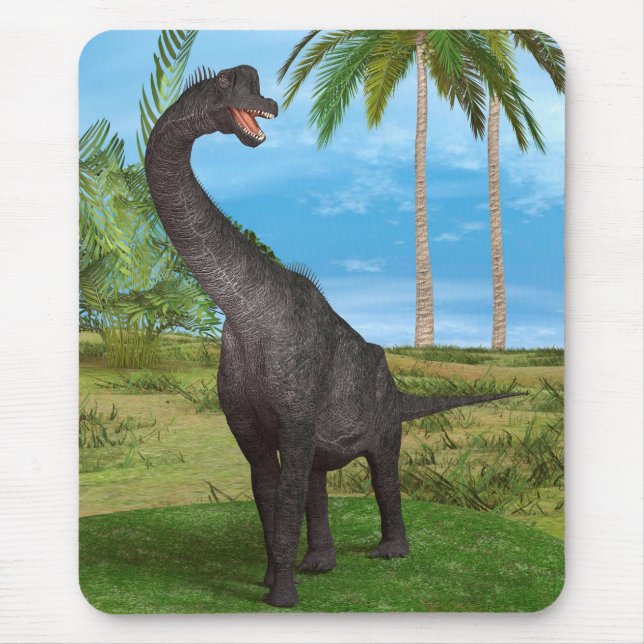 Långhalsad Dinosaurie Djungel Äventyr Musmatta (Framsidan)