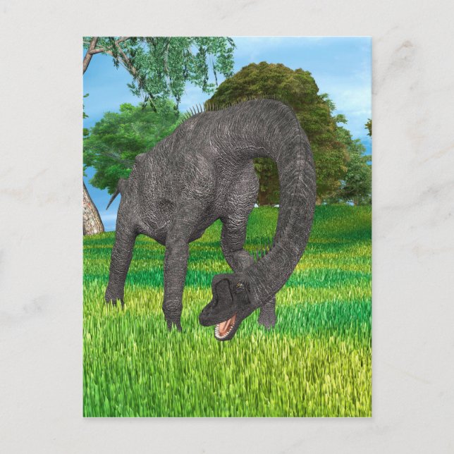 Långhalsad Dinosaurie Djungel Äventyr Vykort (Framsida)