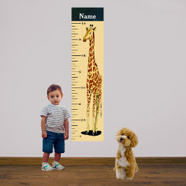 Långhalsad giraff tillväxtdiagram Lägg till barnet Fototryck