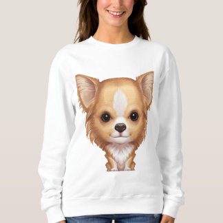 Långhårig beige- och vitChihuahua T-shirt