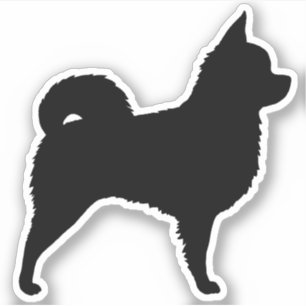 Långhårig Chihuahua Cute Hund aveln Silhouette Klistermärken