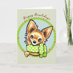 Långhårig Chihuahua Glad Hurdag Helgkort