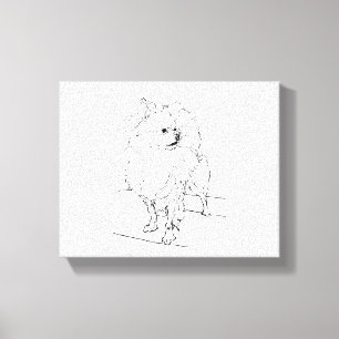 Långhårig Chihuahua - Minimalistisk hundillustrati Canvastryck
