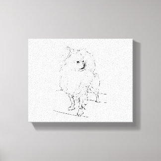 Långhårig Chihuahua - Minimalistisk hundillustrati Canvastryck