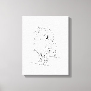 Långhårig Chihuahua - Minimalistisk hundillustrati Canvastryck