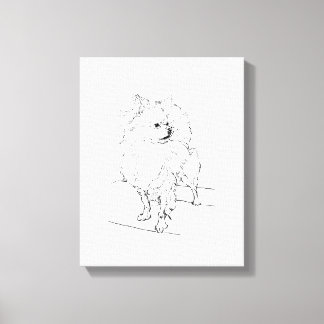 Långhårig Chihuahua - Minimalistisk hundillustrati Canvastryck
