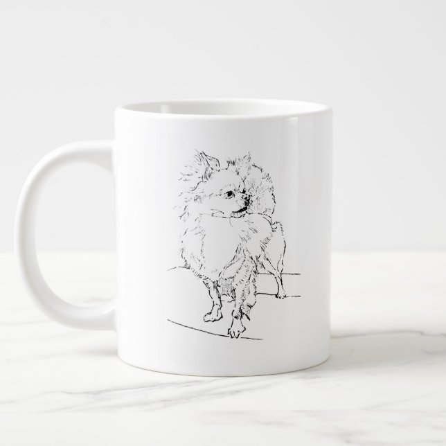 Långhårig Chihuahua-mugg – Hundkaffemugg Jumbo Mugg (Vänster)