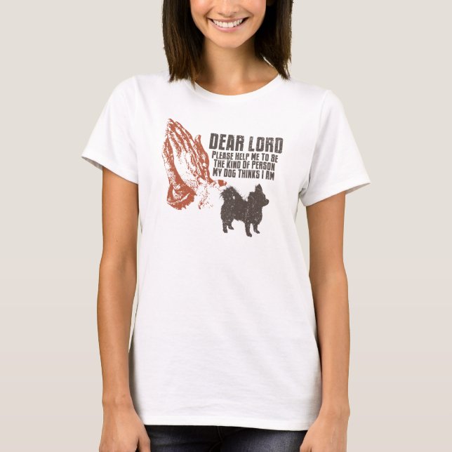 Långhårig Chihuahua T Shirt (Framsida)