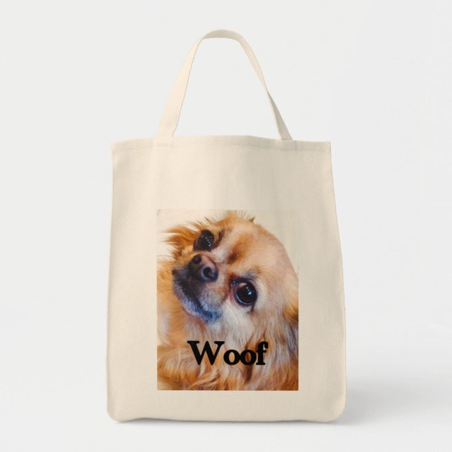 långhårig Chihuahuamatkasse Tygkasse (Framsidan)