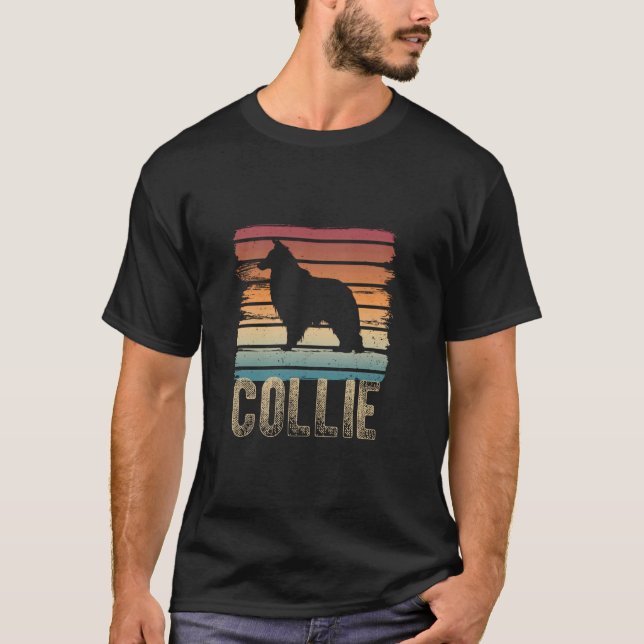 Långhårig Collie Hund T Shirt (Framsida)