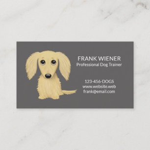 Långhårig Cream Blonde Dachshund Wiener Hund Visitkort